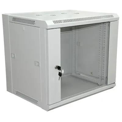 Шкаф настенный телекоммуникационный разборный 6U 600x600x370мм дверь стекло серый (RAL 7035) PRO