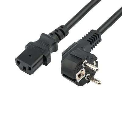 Кабель питания СЕЕ 7/7 (Schuko) - IEC 320 C13 3x1,0 мм2, длина 1,2м, угловая вилка