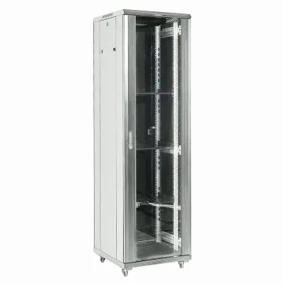 Шкаф напольный телекоммуникационный разборный 37U 600x600x1832мм дверь стекло серый (RAL 7035)