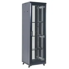 Шкаф напольный телекоммуникационный разборный 42U 600x800x2054мм двери с перфорацией черный (RAL 9005)