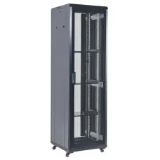 Шкаф напольный телекоммуникационный разборный 42U 600x800х2055 дверь перфорация черный (RAL 9005)