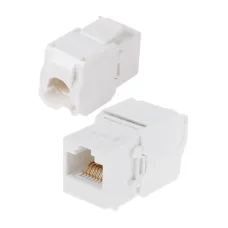 Модуль Keystone Jack RJ-45(8P8C) UTP неэкраниров кат 6 180 градус самозажим бел,