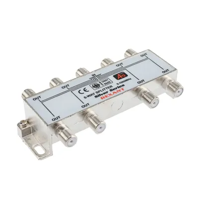 ДЕЛИТЕЛЬ ТВ х 8 + 9шт. F BOX 5-1000 МГц Silver,