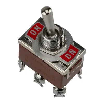 Тумблер 250В 15A (6 c) вкл-вкл двухполюсный (KN-202)