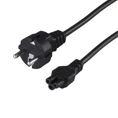 Шнур сетевой евровилка-евроразъем С5 кабель 3x0,75мм2 0,75м