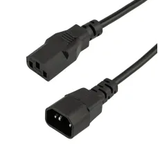 Шнур сетевой, евроразъем C13 - евроразъем C14, кабель 3x0,75 кв мм, 1,5 м