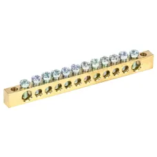 Шина PEN ''земля-ноль'' 6х9 мм 12х2 (12 группхкрепеж по краям), REXANT
