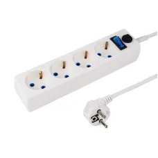 Фильтр сетевой PROconnect STANDARD 4 гнезда, 1.5 м, 3x0.75 мм, с/з + автовыключателем, белый