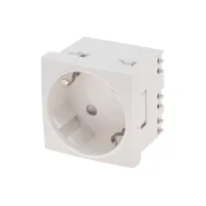 Розетка электрическая 45x45, CEE 7/4, 2K+3, 16A, белая