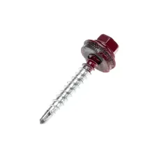Саморез кровельный 4,8х35, окрашенный красный (RAL 3005), короб (250 шт/уп)
