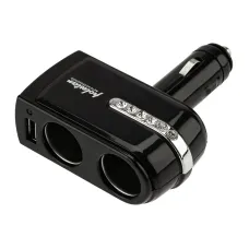 Разветвитель автоприкуривателя 2 гнезда 1хUSB (5 V 1000 mA),