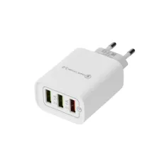 Сетевое зарядное устройство для iPhone iPad 3хUSB 5V 3А + 1А + 1А белое,