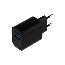 Устройство сетевое зарядное USB + Type-C, 5V, 2.4 A, черное, REXANT