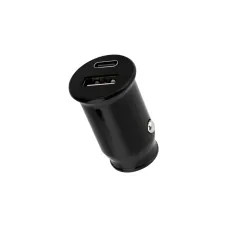 Автозарядка в прикуриватель АЗУ USB-A+USB-C 2.4 A черная