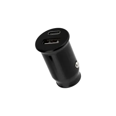Автозарядка в прикуриватель АЗУ USB-A+USB-C 2.4 A черная