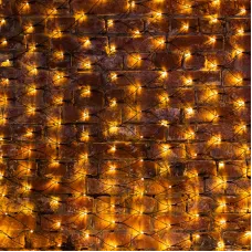 Гирлянда Сеть 2х1,5 м, черный ПВХ, 288 LED тёплый белый