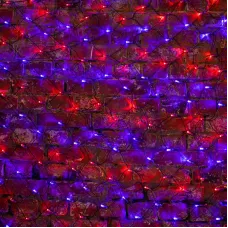 Гирлянда Сеть 2,5х2,5 м, черный ПВХ, 432 LED красные/синие