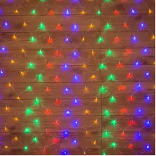 Гирлянда Сеть 1х1,5 м, прозрачный ПВХ, 96 LED мультиколор