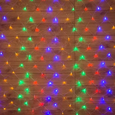 Гирлянда Сеть 1х1,5 м, прозрачный ПВХ, 96 LED мультиколор
