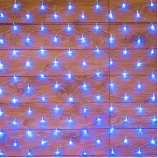 Гирлянда Сеть 1,5х1,5 м, прозрачный ПВХ, 150 LED синие