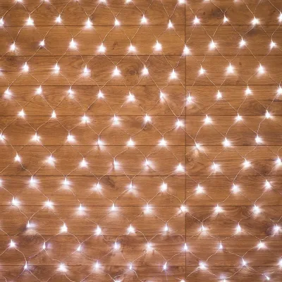 Гирлянда Сеть 1,5х1,5 м, прозрачный ПВХ, 150 LED белые