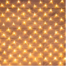 Гирлянда Сеть 1,5х1,5 м, прозрачный ПВХ, 150 LED тёплый белый