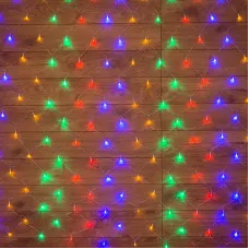 Гирлянда Сеть 1,5х1,5 м, прозрачный ПВХ, 150 LED мультиколор