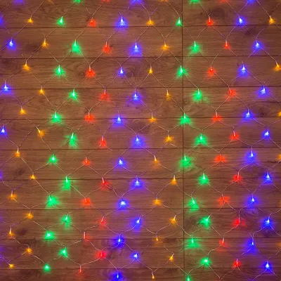 Гирлянда Сеть 1,5х1,5 м, прозрачный ПВХ, 150 LED мультиколор