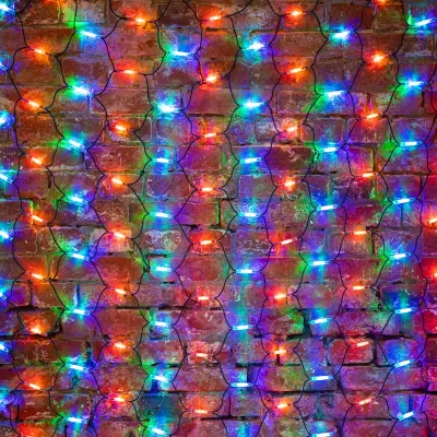 Гирлянда Сеть 2x3 м, черный каучук, 432 LED мультиколор