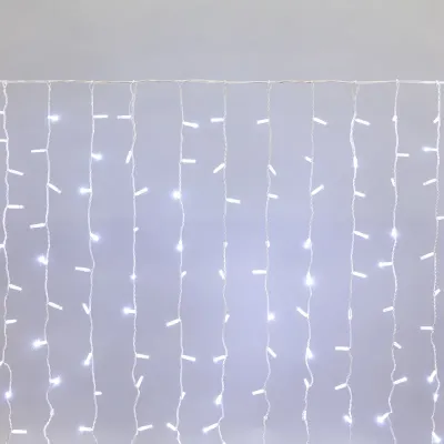 Гирлянда светодиодная Занавес 2х1,5м 300 LED БЕЛЫЙ белый ПВХ IP65 постоянное свечение 230В соединяется NEON-NIGHT нужен шнур 303-500-1