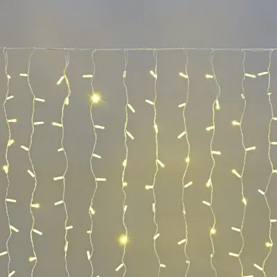 Гирлянда светодиодная Занавес 2х1,5м 300 LED ТЕПЛЫЙ БЕЛЫЙ белый ПВХ IP65 постоянное свечение 230В соединяется NEON-NIGHT нужен шнур 303-500-1