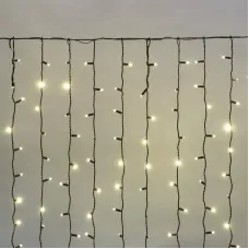 Гирлянда светодиодная Занавес 2х1,5м 360 LED ТЕПЛЫЙ БЕЛЫЙ черный ПВХ IP65 постоянное свечение 230В соединяется NEON-NIGHT нужен шнур 303-500