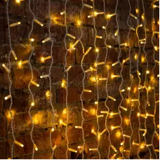 Гирлянда светодиодная Занавес 2х3м 448 LED ТЕПЛЫЙ БЕЛЫЙ прозрачный ПВХ IP65 эффект мерцания 230В соединяется NEON-NIGHT нужен шнур 303-500-1
