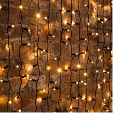 Гирлянда светодиодная Занавес 2х3м 600 LED ТЕПЛЫЙ БЕЛЫЙ черный ПВХ IP65 постоянное свечение 230В соединяется NEON-NIGHT нужен шнур 303-500