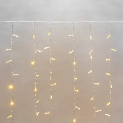 Гирлянда светодиодная Занавес 2х3м 448 LED ЖЕЛТЫЙ прозрачный ПВХ IP65 постоянное свечение соединяется NEON-NIGHT 230В нужен шнур 303-500-1