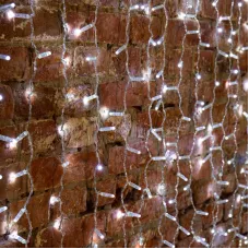 Гирлянда светодиодная Занавес 2х3м 600 LED БЕЛЫЙ прозрачный ПВХ IP65 постоянное свечение 230В соединяется NEON-NIGHT нужен шнур 303-500-1