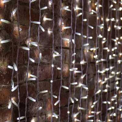 Гирлянда светодиодная Занавес 2х3м 600 LED БЕЛЫЙ белый ПВХ IP65 эффект мерцания 230В соединяется NEON-NIGHT нужен шнур 303-500-1