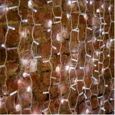 Гирлянда светодиодная Занавес 2х1,5м 300 LED БЕЛЫЙ белый ПВХ IP65 эффект мерцания 230В соединяется NEON-NIGHT нужен шнур 303-500-1