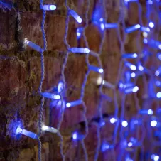 Гирлянда светодиодная Занавес 2х1,5м 300 LED СИНИЙ белый ПВХ IP65 эффект мерцания 230В соединяется NEON-NIGHT нужен шнур 303-500-1