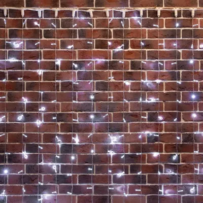 Гирлянда Занавес 2х6м 768 LED БЕЛЫЙ прозрачный ПВХ IP65 эффект мерцания 230В нужен блок 303-500-1