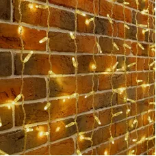 Гирлянда светодиодная Занавес 2х6 м 768 LED теплый белый, прозрачный ПВХ, IP65, эффект мерцания, 230 В нужен блок питания