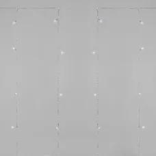 Гирлянда Занавес 1,5x1,5м 64LED БЕЛЫЙ прозрачный ПВХ IP20 свечение с динамикой 220В не соединяется, с контроллером