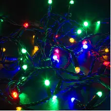 Гирлянда светодиодная Нить 10 м 100 LED RGB черный ПВХ IP65 свечение с динамикой 230 В