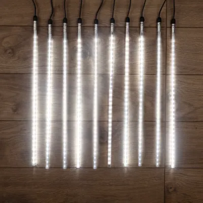 Гирлянда Тающие сосульки 24 В, комплект 10 штук х 50 см, шаг 100 см, 600 LED, белый