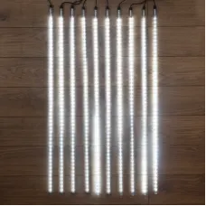 Гирлянда Тающие сосульки комплект 10 шт х 100см, шаг 100 см, 960 LED белый, черный каучук, IP65, 24 В, соединяется