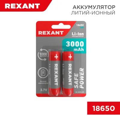 Аккумулятор 18650 unprotected Li-ion 3000 mAH 3.7 В