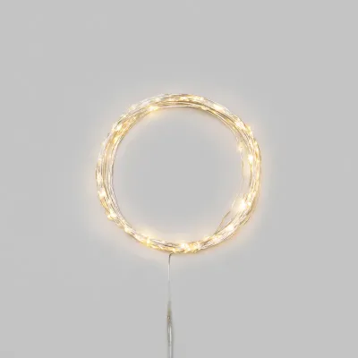 Гирлянда светодиодная Роса 10м 100 LED ТЕПЛЫЙ БЕЛЫЙ IP20 3хАА (в комплект не входят)