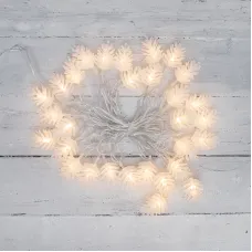 Гирлянда светодиодная Шишки 5 м, 30 LED, прозрачный ПВХ с контроллером, свечение тёплый белый