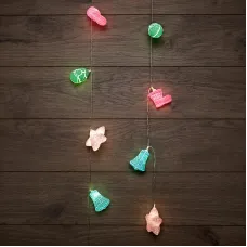 Гирлянда светодиодная Новый Год 1,5 м, прозрачный ПВХ, 10 LED, теплый белый, питание 2 х АА батарейки не в комплекте