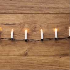 Гирлянда свечи 10 м, темно-зеленый ПВХ, 50 LED тёплый белый